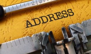 filling out a residential lease with a type writer