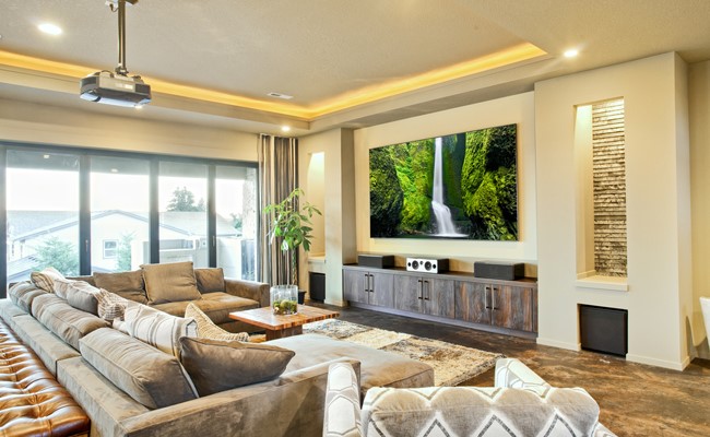 beautiful living room with flat screen