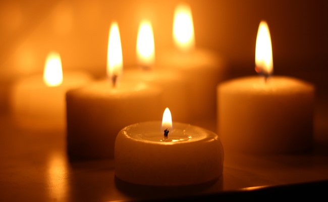 bright burning candles