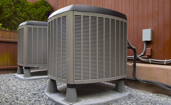 exterior hvac units at katy texas home for rent