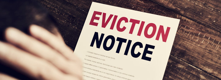young man who has received an eviction notice