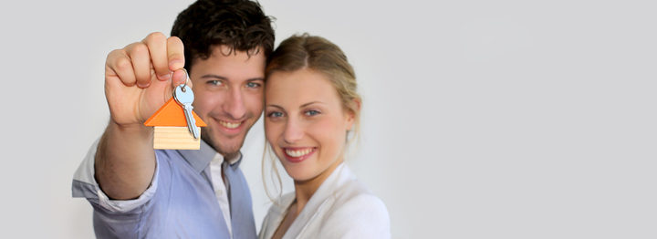 Happy young property owners