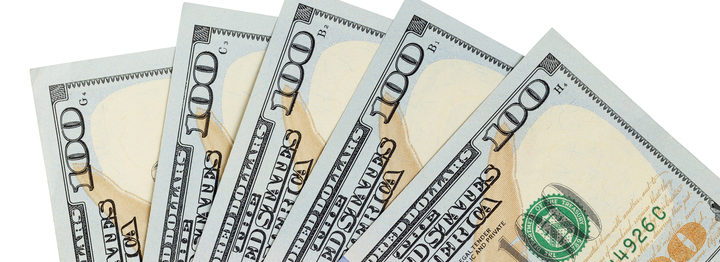 Fan of dollar bills