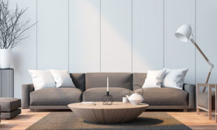 Modern living room with mezzanine 3d rendering image
