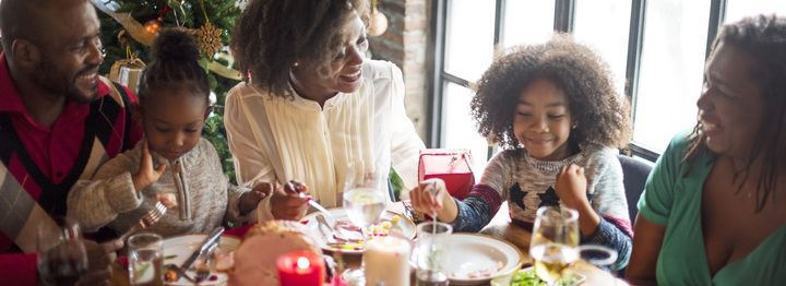 Group of diverse people are gathering for christmas holiday