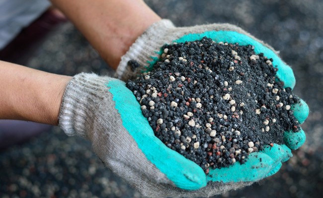 katy texas soil being held by resident
