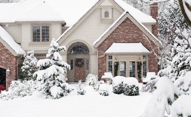 luxury rental home in winter